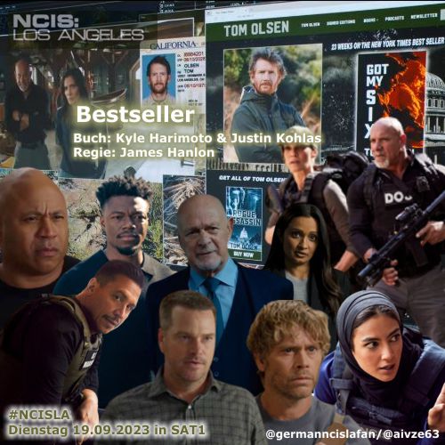 Today in German TV #NCISLA #Bestseller Buch #kyleharimoto & #JustinKohlas Regie @hanlonnyc with @ErikPalladino @_BillGoldberg  #NataliadelRiego #DavidPaulOlsen #DuncanCampbell
#NCISLosAngeles #NCISLAFamilia