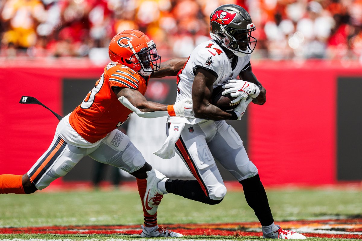 Buccaneers's tweet photo. .@CGtwelve_ leads the league with 50-or-more receiving yards in 10 straight games 🔥

He also extended his streak of five-or-more receptions to 16 consecutive games, the longest in franchise history.

#1Fo https://t.co/qXF1bZCRcT