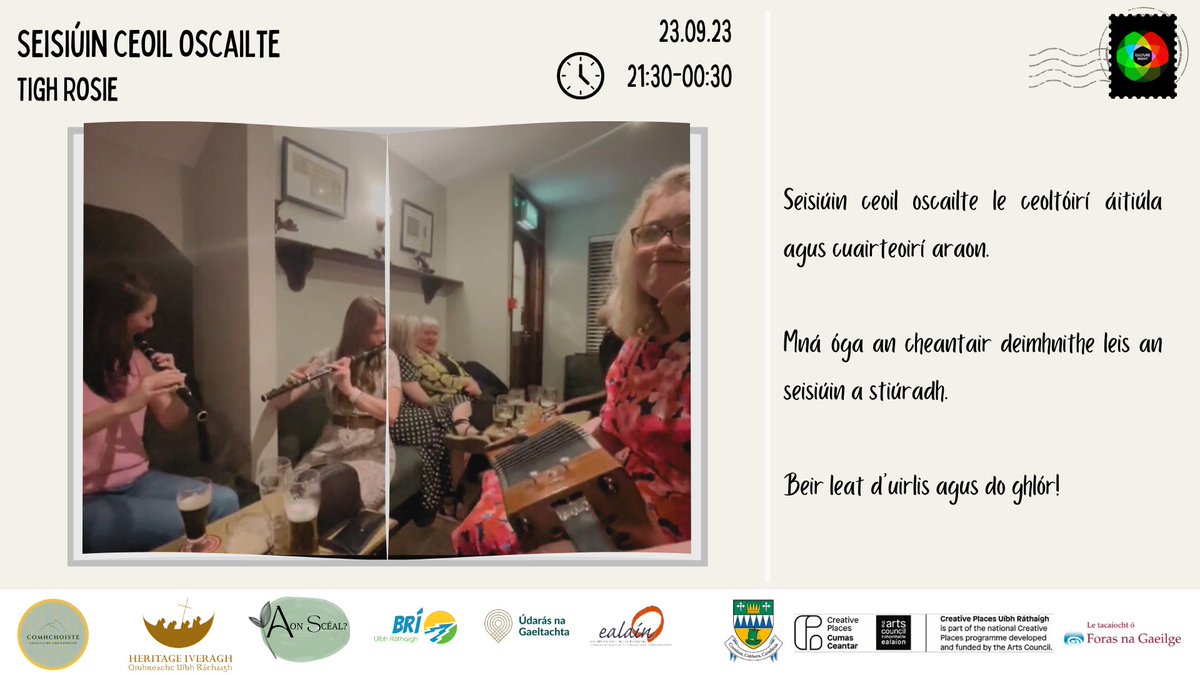 aonscealur's tweet photo. Cloisfimid ó shaineolaithe teanga is saineolaithe spraoi. Seolfar leabhar leis na scoileanna is ar an tráigh a bheidh ealaín.  Ag tnúth le tú a fheiscint! 

Sonas ort, 
Meitheal Aon Scéal https://t.co/iPO4uYUpzO