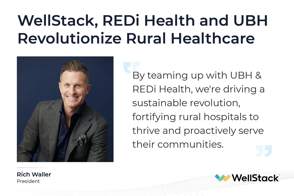 WellStack_ai's tweet image. WellStack is proud to announce our collaboration with REDi Health and @ubhealthcare to help rural hospitals deliver high-quality care, improve patient outcomes, and ensure long-term financial stability.

Learn more about the collaboration here: prnewswire.com/news-releases/…