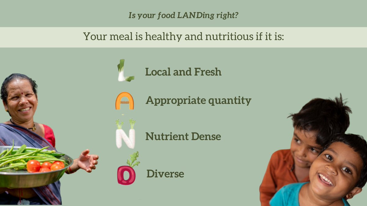Building healthy individuals &amp; communities begins with nourishing diets. Eating healthy meals can be as simple as 1⃣, 2⃣, 3⃣, &amp; 4⃣! 

How good is your next meal for your body? Use our      L.A.N.D Checklist &amp; tweet the result!

#RashtriyaPoshanMaah2023 #SahiPoshanDeshRoshan