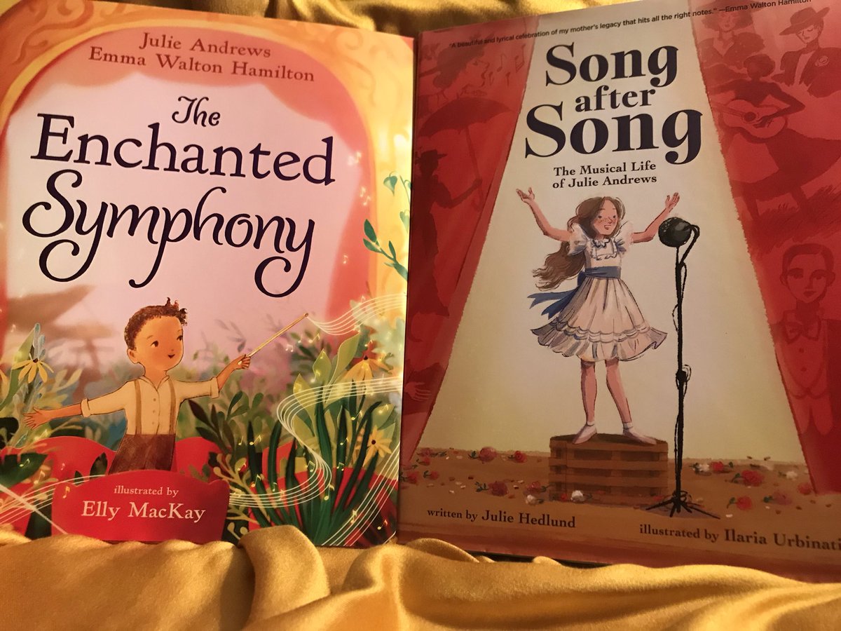 Brilliant book mail✨THE ENCHANTED SYMPHONY, by @JulieAndrews and Emma Walton Hamilton with pictures by Elly MacKay✨SONG AFTER SONG - The musical life of Julie Andrews, by @JulieFHedlund with pictures by Ilaria Urbinati✨