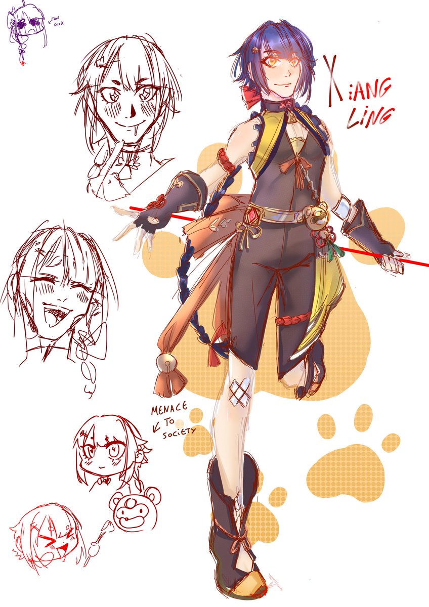 Genderbent #xiangling! He ended up looking pretty cute tbh. Give your suggestions on what #Genshin  girl you would want to see next! #GenshinFanart #digitalart #artmoots #characterdesign