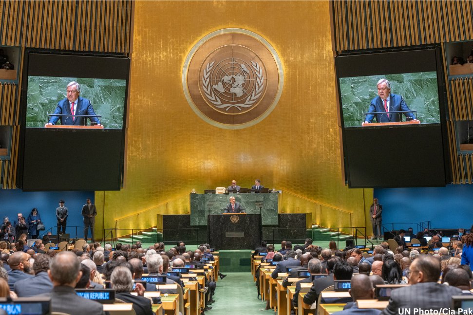 “Our world is becoming unhinged & we seem incapable of coming together to respond. But the UN was created precisely for moments like this – moments of maximum danger & minimum agreement.” – @antonioguterres un.org/sg/en/content/… #UNGA