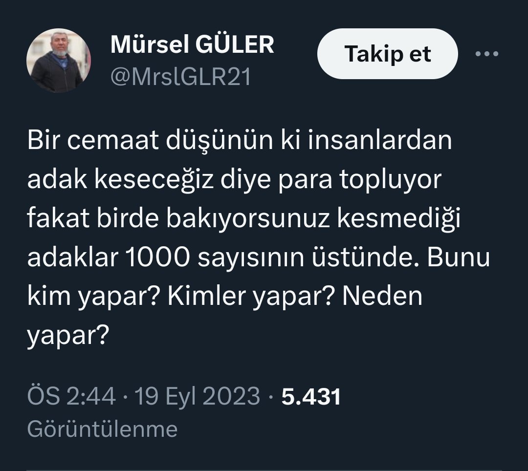 1) Cemaate ve hocamıza düşmanlık yapmak adına apaçık yalan söylüyor, iftira atıyor ve zan altında bırakmaya çalışıyorsun.
Yardımlar hangi amaç için toplandıysa o doğrultuda kullanılmıştır. Bu konuda en hassas olan hocamızdır.