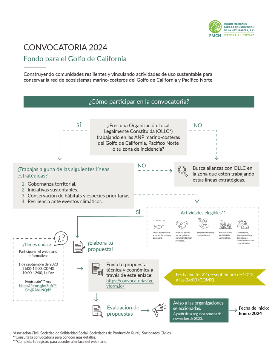 FondoMexicano's tweet photo. 📣 Si eres parte de una organización y deseas implementar subproyectos de conservación en los ecosistemas marino-costeros del Golfo de California y el Pacífico Norte.
¡Participa en la convocatoria 2024 del Fondo para el Golfo de California!
🔎 Consulta: https://t.co/rmP37a2TtX https://t.co/6Mcyckh0zl