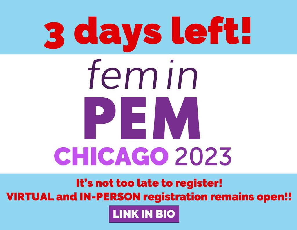Three days left! FeminPEM Chicago 2023. It’s not too late to register - link in bio!