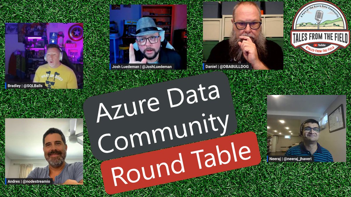 TalesftField's tweet image. In just under 1 hour we are LIVE with our #AzureDataCommunity Round Table! Featuring content from the creators in the #AzureDataCommunity!!  Hope you can join us!
Link: youtube.com/live/xMNLmcLuu…
cc @SQLBalls @JoshLuedeman @neeraj_jhaveri @nodestreamio @DBABullDog