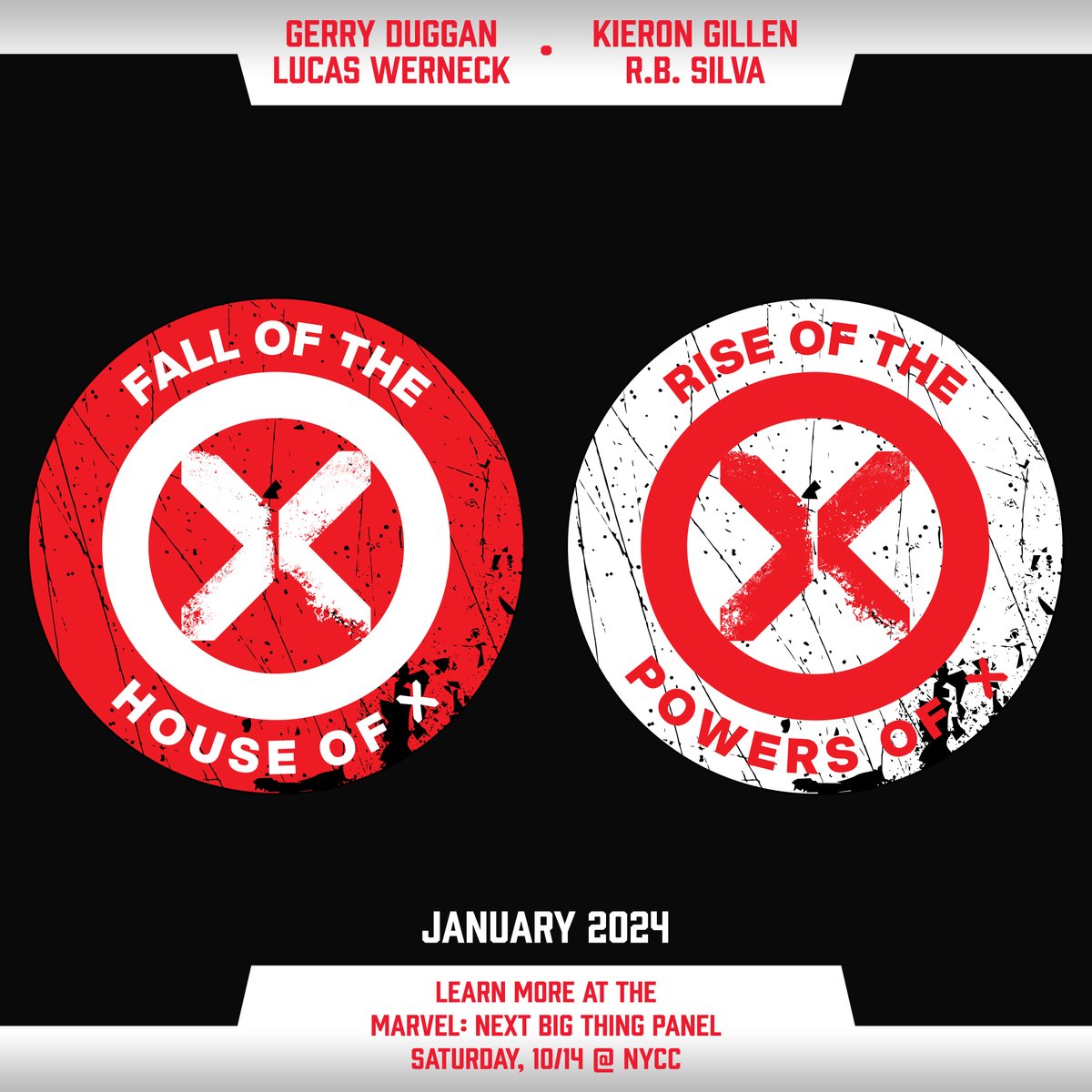 The final battle of the X-Men's Krakoan age begins in 'Fall of the House of X' and 'Rise of the Powers of X'! 

Learn more next month at #MarvelNYCC.