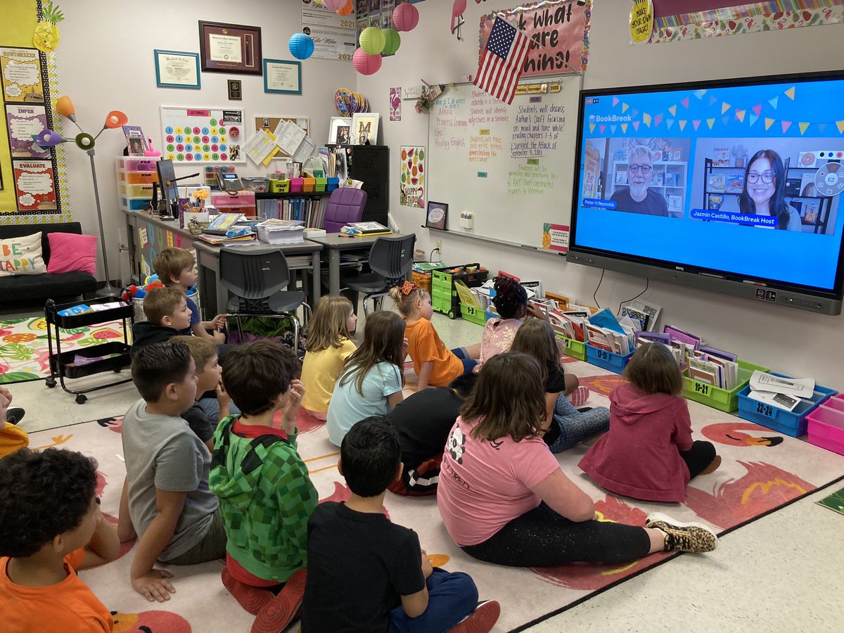 My 3rd graders are loving book talks with authors!  Today, Peter Reynolds, author of the Dot. We read The Dot Friday for International Dot Day and Ish today. Students are excited to read more Peter Reynolds book!  <a href="/HydeParkTigers/">Hyde Park Elementary</a> <a href="/DISDLearns/">𝐃𝐞𝐧𝐢𝐬𝐨𝐧 𝐈𝐒𝐃 𝐋𝐞𝐚𝐫𝐧𝐬</a> <a href="/DISDDirector/">Shonda Cannon</a>