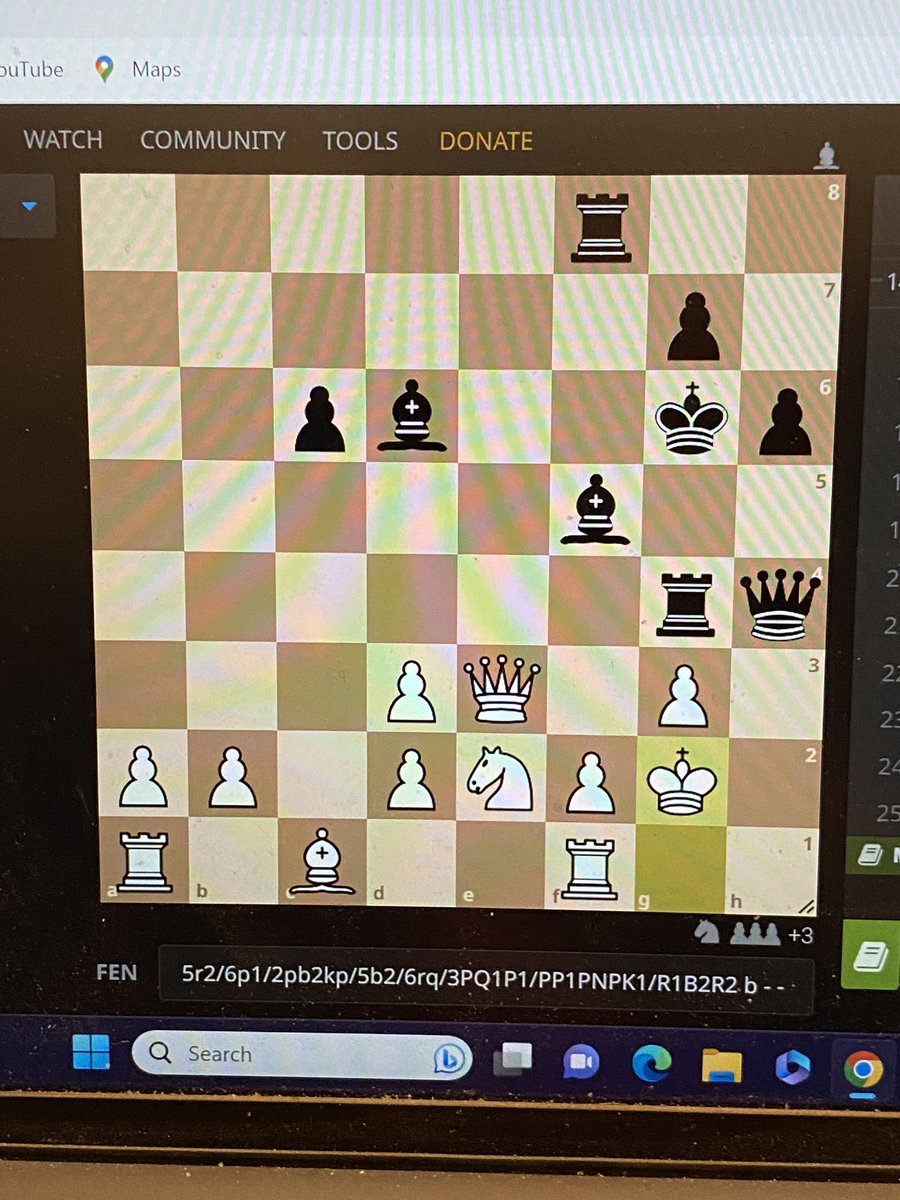 Played a Chess game last night that made me feel like both a genius and an idiot at the same time. Despite a mate in 2 being on offer, I took a perpetual instead. At least I found a nice move here though, Black to play