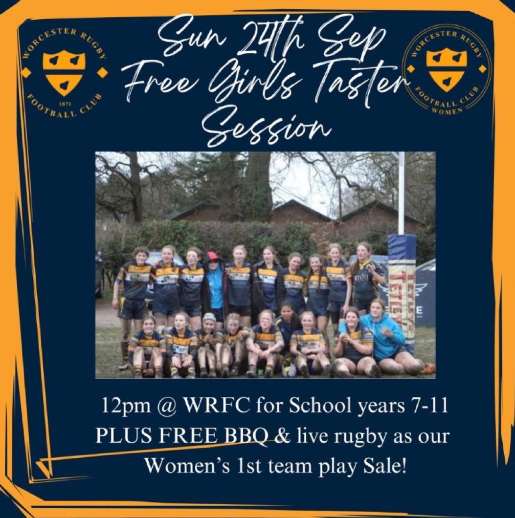 Great opportunity if you are inspired by the Rugby World Cup and want a taster of what playing rugby is like. Sunday 24th September for any girls in years 7-11 #thisgirlcan
