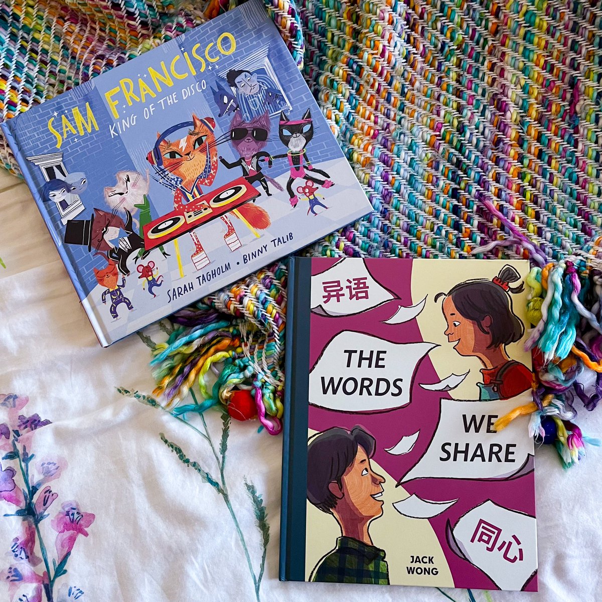 Happy Book Birthday Sam Francisco, King of the Disco by Sarah Tagholm, illustrated by Binny Talib and The Words We Share by Jack Wong🤩. These two picture books deserve a spot on every bookshelf.