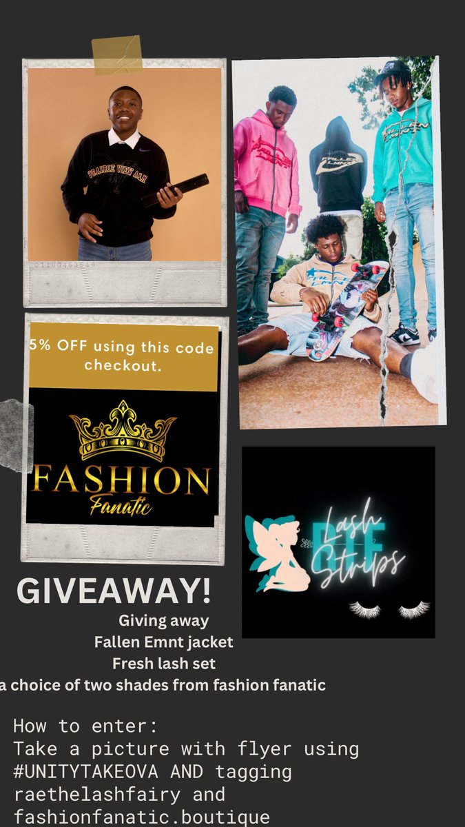 UNITY Giveaway‼️‼️‼️
I am giving away a ;Fallenemnt Jacket ,
Lash set from raethelashfairy and 
Two shades from fashion fanatic 
Steps to win :
share on ig using #UNITYTAKEOVA
Also tag raethelashfairy and fashishion.fanatic.boutique on instagram!!#pvelections#UNITYTAKEOVA