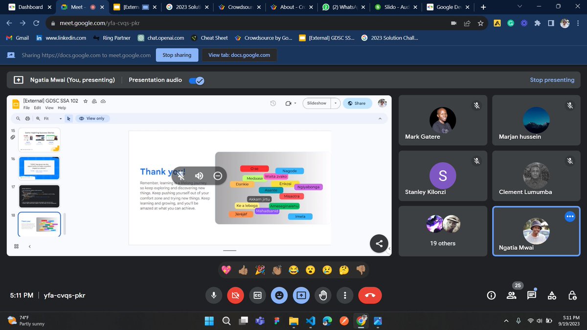 NgatiaMwai1's tweet image. 🎉🚀 Just finished my first info session! 🚀🎉
A big thank you to MMU TECH COMMUNTY, Marjan hussein, Clement Lumumba, Okore Lens, Stanley Musili, Patricia Muriira and all who attended for making it a success 🥳🙌

#gdsc #mmu #googledeveloperstudentclubs #DeveloperStudentClubs.