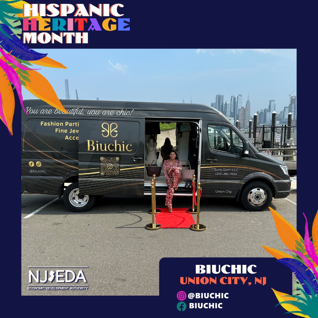 NewJerseyEDA's tweet photo. Mobile boutique Biuchic used support from our NJ Zero-Emission Incentive program to purchase electric delivery vehicles! Owner Suri Hernandez says the program turned her dream business into a reality! #HispanicHeritageMonth #NJZIP https://t.co/Enq8jQMJ5r