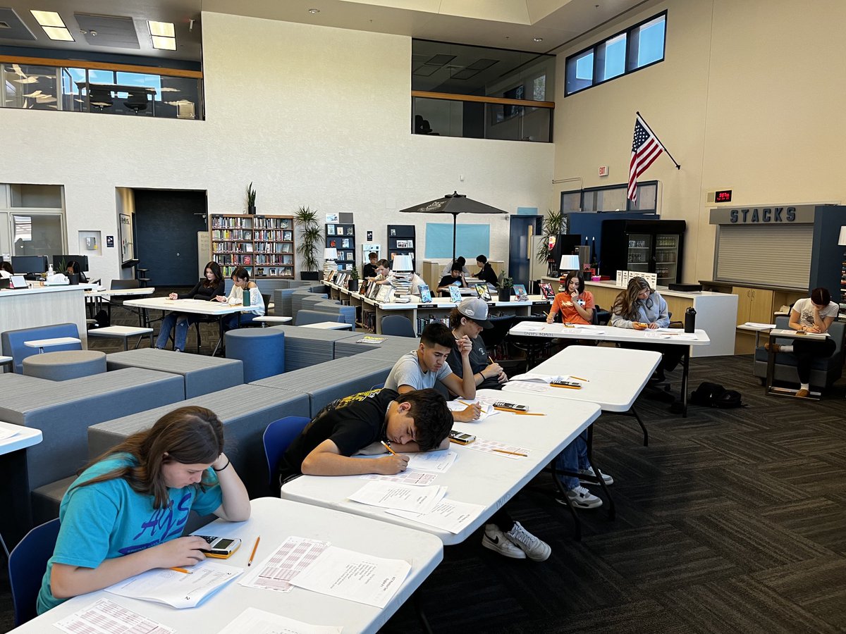 coachrosko's tweet photo. ⁦@DVHSSkyhawks⁩ Juniors practicing ACT.  Fist time for most taking such a long, timed test.  They are working thru it well.  #takeflight ⁦@DVUSD⁩ ⁦@DVHSCounseling⁩ https://t.co/npXxZcmAHm