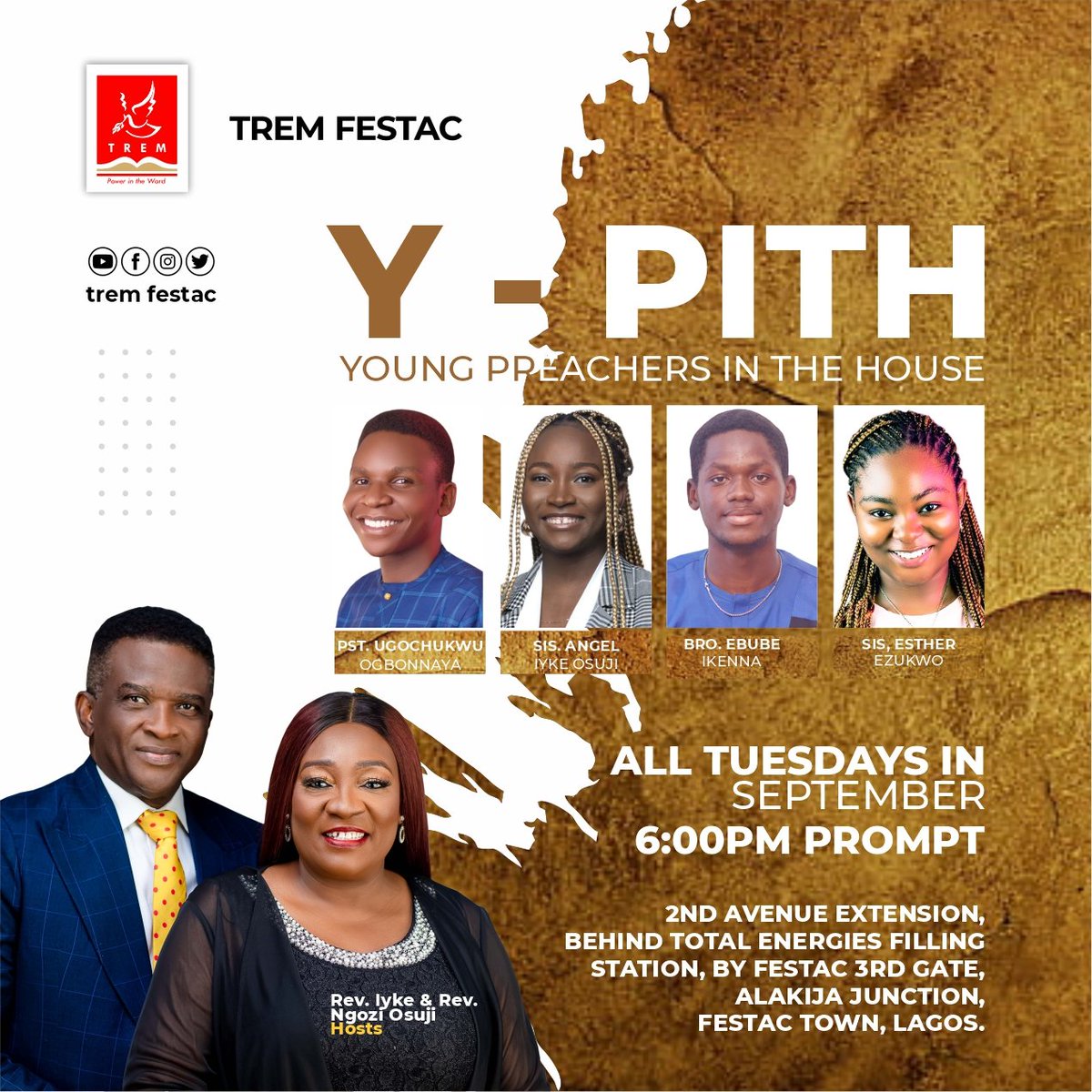 tremfestac's tweet image. It's #YPITH Day 3&amp;amp;God has prepared His vessels. The Brothers Pst. @ugochukwu_ogb &amp;amp; Bro. Ebube, have blessed us extremely well and the Sisters Sis. @EstherEzukwo &amp;amp; Sis. @angel_osuji are fired up to bless us immensely🔥🔥🔥
Join us 6PM #Today,#Onsite or #Online

#TREM #TREMFESTAC
