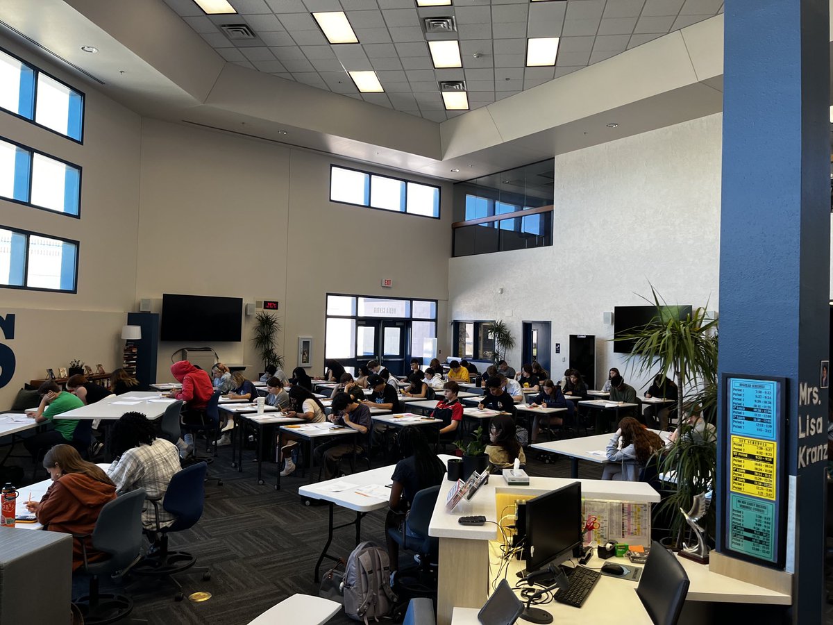 ⁦<a href="/DVHSSkyhawks/">Deer Valley Skyhawks</a>⁩ Juniors practicing ACT.  Fist time for most taking such a long, timed test.  They are working thru it well.  #takeflight ⁦<a href="/DVUSD/">Deer Valley Unified School District</a>⁩ ⁦<a href="/DVHSCounseling/">DVHS Counseling</a>⁩