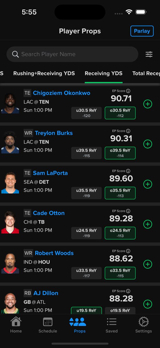 OUR APP WENT 77-17 ON PROPS IN WEEK 2!

THATS 82% CORRECT!! 🔥🤯🔥🤯🔥

Proof of screenshots in thread 🔽

All player props get scored by our model  

Props with an 85+ score had an 82% hit rate

🚨GIVEAWAY ALERT🚨

RT and Follow for a chance to win a FREE YEARLY SUBSCRIPTION