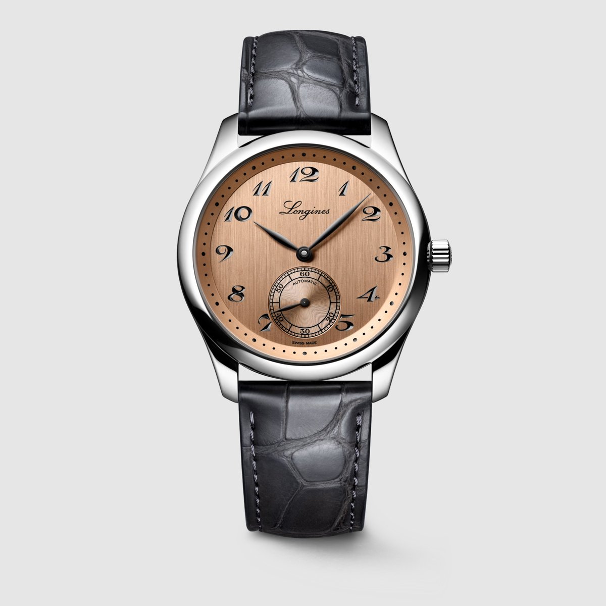 WatchShowcase's tweet photo. This entry from the #Longines Master Collection has some unique appeal to it. Everything from the style of the numerals to the color give it a wonderfully #retro feel. #watches #watchoftheday #wotd https://t.co/kE499apOdn