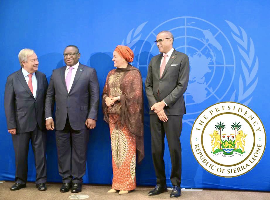 julius_maadabio's tweet photo. Today, I joined other global leaders for the welcome reception and opening of the 78th Session of the General Assembly (#UNGA78) under the theme, “Rebuilding Trust and Reigniting Global Solidarity: Accelerating Action on the 2030 Agenda and Its Sustainable Development Goals Towards Peace, Prosperity, Progress and the Sustainability For All.”

We are at a crossroads in history to address global issues, and the path ahead will be decisive in determining our future and that of generations to come. 

I look forward to a robust engagement and presenting #SierraLeone’s National Statement during the second day of the high-level General Debate.

#PresidentBio@UNGA78