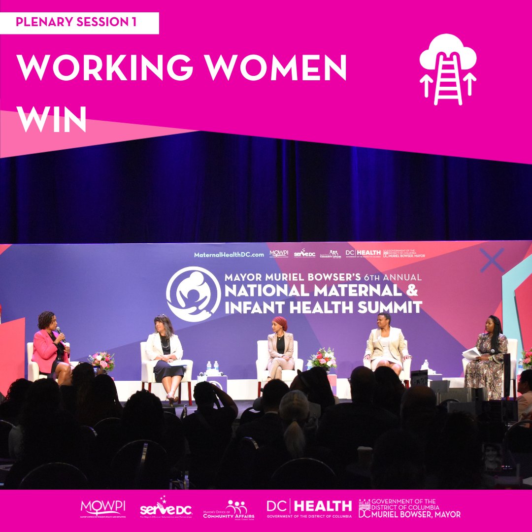 The first Plenary Session in the books! Our distinguished panel discussed mitigating disparities of race and socioeconomic status so that all working women WIN! 💗 #DCMaternalHealth
