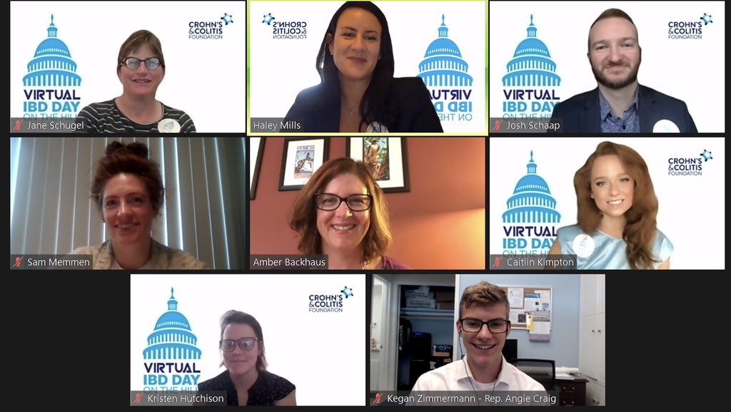 ambermpls's tweet photo. Morning appointments for @CrohnsColitisFn Virtual Day on the Hill are going great! Thank you to the offices of @BettyMcCollum04 and @AngieCraigMN for meeting with us! We appreciate your help with the #SafeStepsAct & #HELPCopaysAct. https://t.co/7dgS6HBMHl