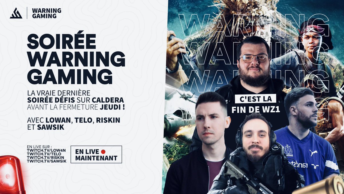 sAwsik's tweet photo. Ce soir une page se tourne …
celle de Warzone 1 😪

On fini en beauté avec une dernière soirée défi avec les collègues de la @WGOfficiel 

On part déjà en live sur MW2019
https://t.co/7xEPyuUbbx https://t.co/RmG3ajHAzr