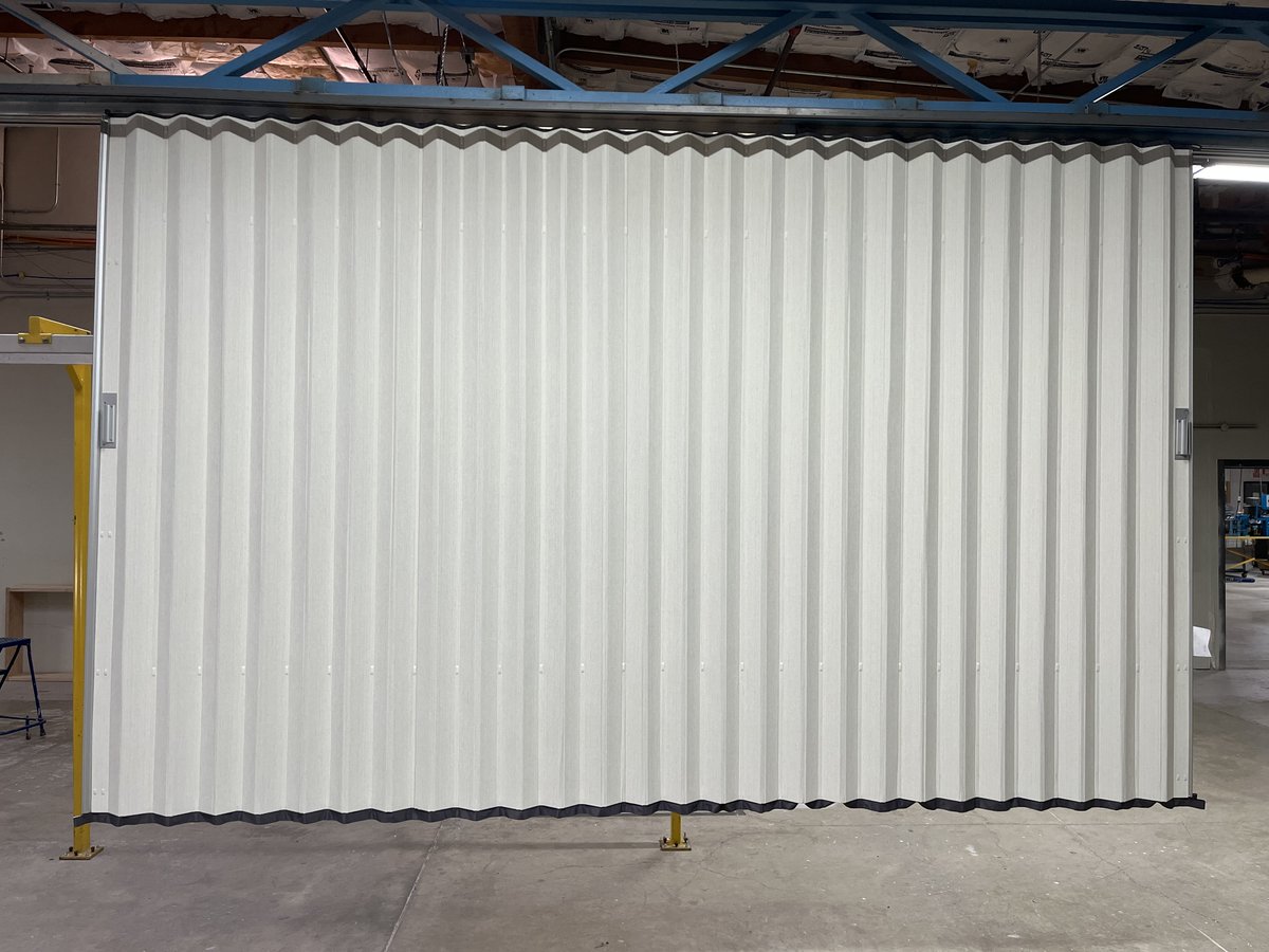 Another Woodfold Acoustic Accordion Partition is ready to be inspected, packed and shipped. With an STC rating of 41, this 20ft wide partition will ensure quiet space separation.