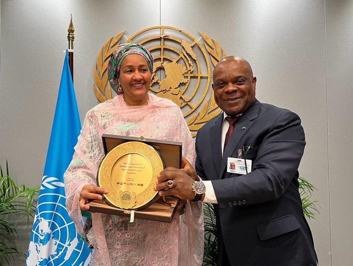 mrbenceo's tweet photo. At the ongoing #UNGA78, H.E. Ambassador Isiaka Abdulqadir Imam, the D-8 Secretary General, In New York to participate in the 78th of the United Nations General Assembly. https://t.co/Qqo2LzF6PG