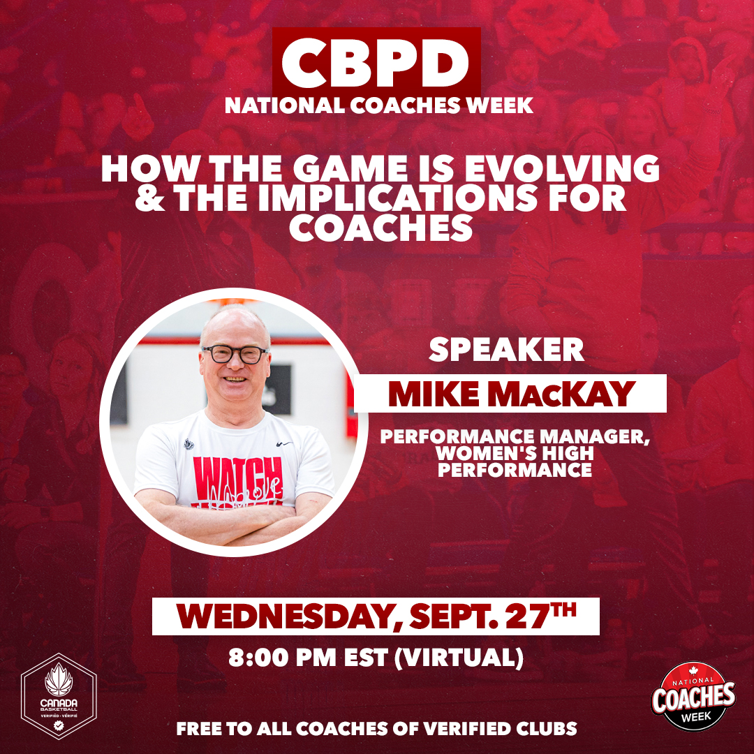 CanBball's tweet photo. Understanding and adapting to the game 🏀

Canada Basketball Performance Manager Mike MacKay will present on the evolution of basketball as a part of CBPD Vol. 3.

📅: Wednesday, Sept. 27
⏰: 8:00 pm ET / 5:00 pm PT
🔗: https://t.co/AAW01vF5Iw
 
#CBPD | #ThanksCoach https://t.co/M5KMwrSauQ