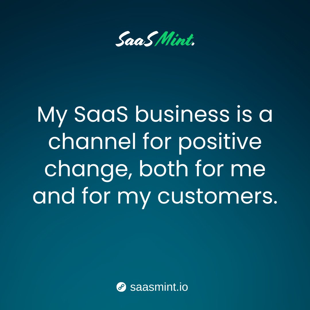 SaasMint's tweet photo. My SaaS business is a channel for positive change, both for me and for my customers.
#PositiveChange #SaaSbusiness #ExceptionalValue #StrongRelationships #ForceForGood #SaaS #SaaSMint https://t.co/jyV4PbtW4Q
