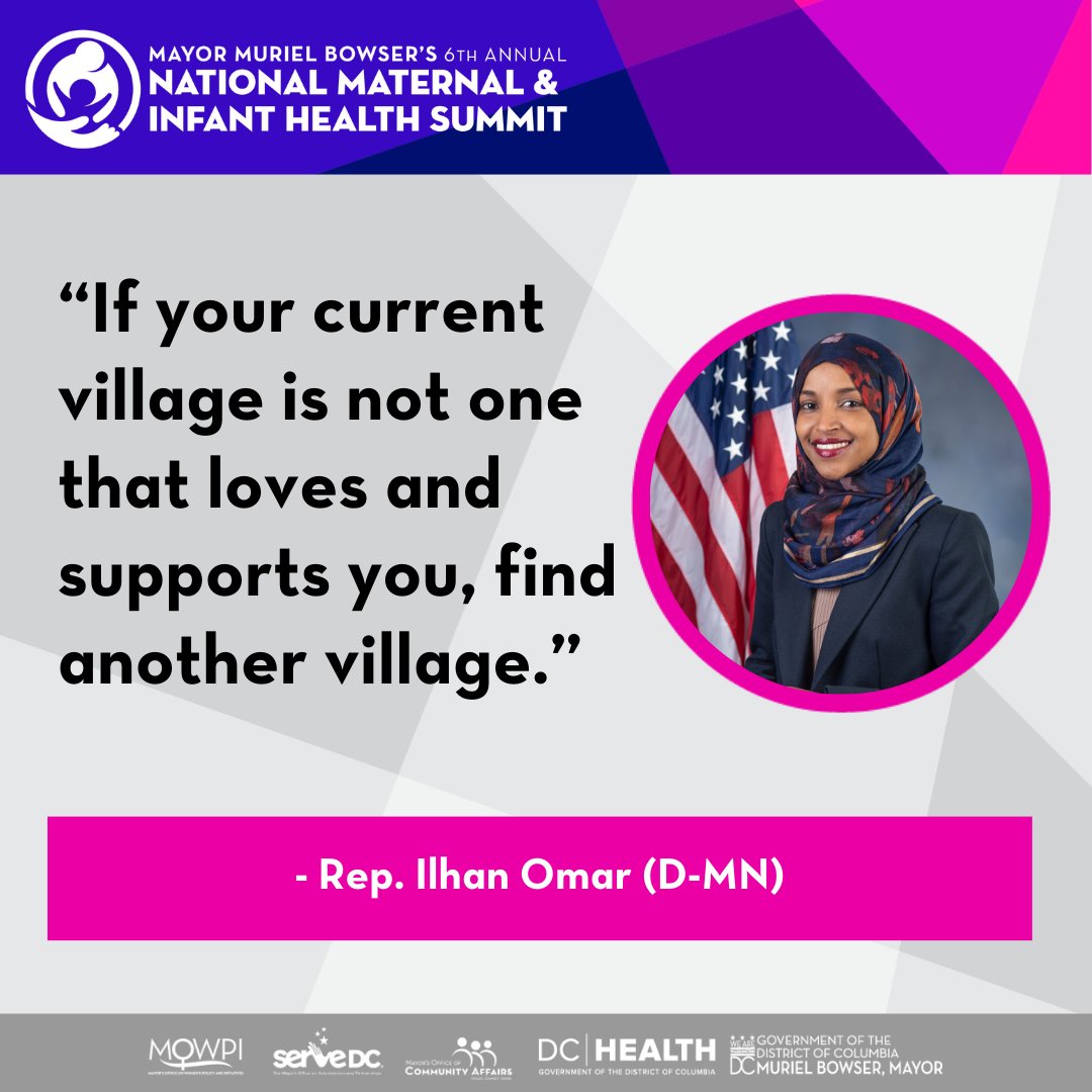 We’ve all heard that it takes a village to raise a child, but @Ilhan makes a great point that this village needs to love and support the parents as well 👩🏽‍🍼 So much wisdom from our first plenary session of the day! #DCMaternalHealth