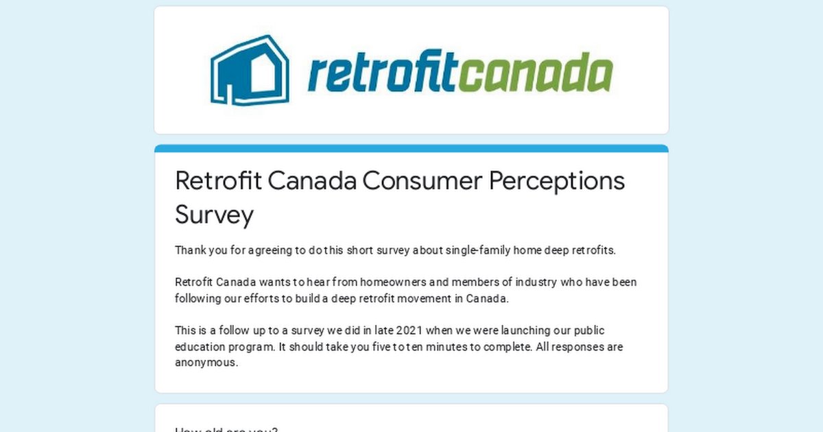 Got #deepretrofits on your mind? Retrofit Canada wants to build Canada's deep retrofit movement and we need your input. Take five minutes to complete this short survey about the barriers and opportunities facing homeowners who want to be #netzero.

buff.ly/3PwornI