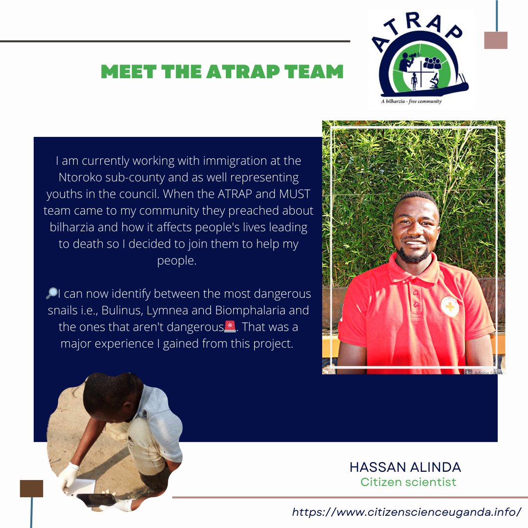 🌟ATRAP spotlight: Meet Hassan, one of our citizen scientists from the Kanara sub-county! 👉Read the post below to know more about him and what he learned from the ATRAP project 🐌 #atrap2023