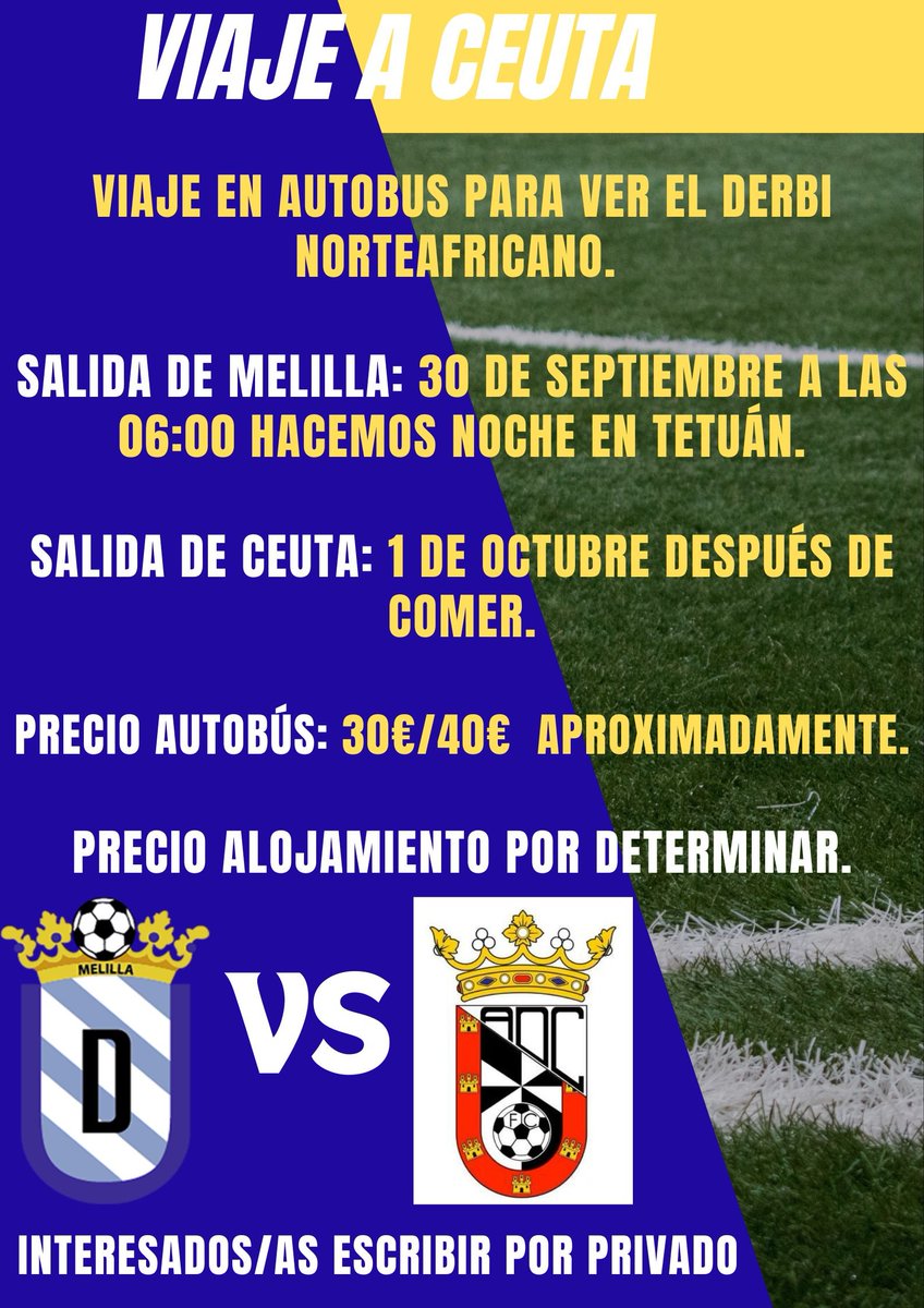 Apúntate ! El domingo se termina el plazo de inscripción para cerrar todo.

Derbi norteafricano, no te lo pierdas! ⚽🏆