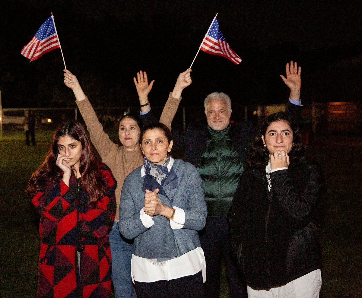 Today, five innocent Americans who were imprisoned in Iran are back on American soil and in the arms of their loved ones.
 
Welcome home.
 
I remain unflinching in my efforts to bring home every American held hostage or wrongfully detained.