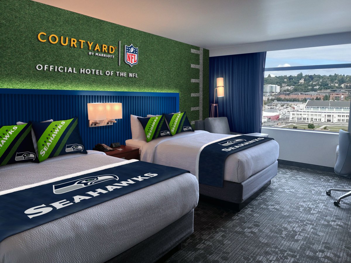 Calling all passionate @NFL fans! This is your sign to show your fandom where you stay. We’re bringing these Ultimate NFL Fan Rooms to the cities of the @nyjets, @Ravens and @Seahawks. 🏈 #OfficialHoteloftheNFL 🔗Book Ultimate NFL Fan Rooms: courtyard.marriott.com/NFL