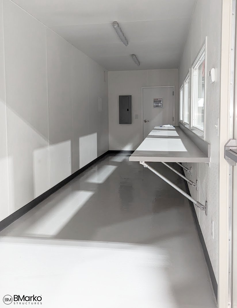 Fresh off the floor! 🛠️ 

Check out our latest 40-foot #ShippingContainer control room build. Simple, sleek, and ready for its future industrial setting. #BMarkoBuilt