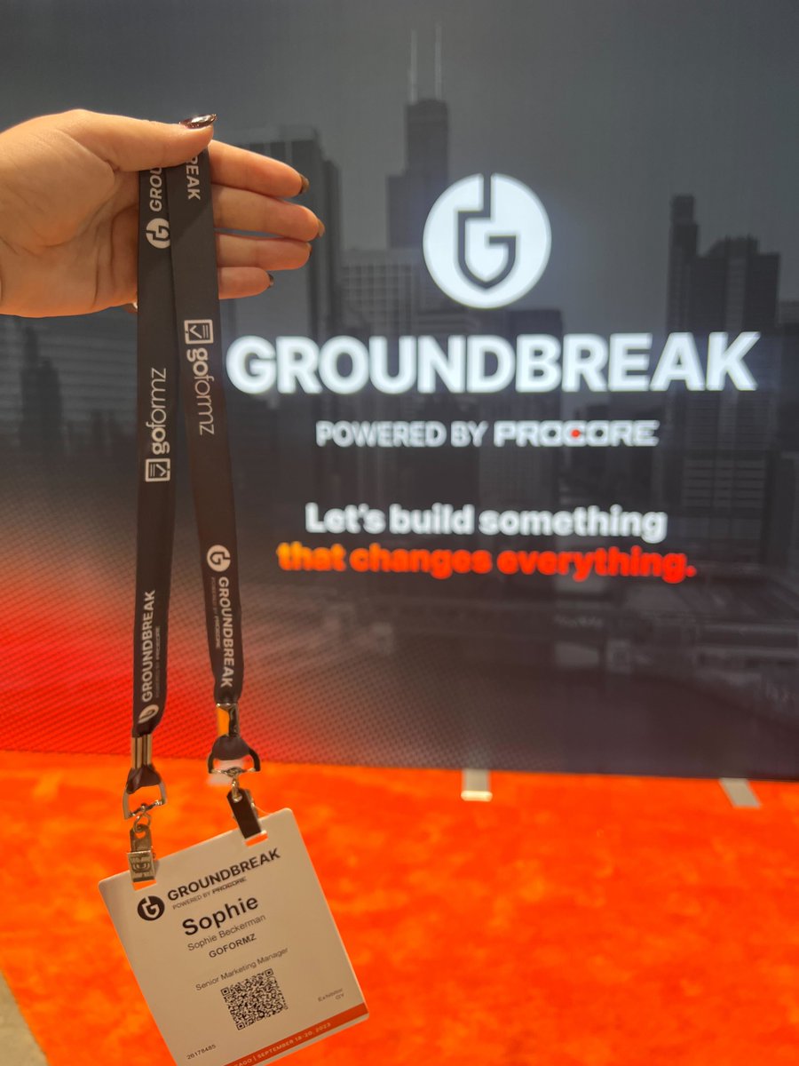 goformz's tweet photo. The GoFormz team is here in Chicago at #Groundbreak, and we’re excited to show you just how easy it is to digitize your construction workflow. Whether you're transitioning away from paper-based processes or looking to accelerate your field-to-office data flow, GoFormz can help.
#GB23 #Booth22 #DigitalForms