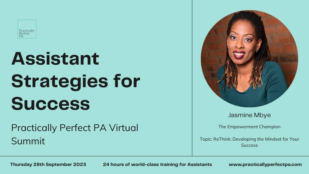 🔊 Excited to announce that Jasmine is a speaker at The Assistant Strategies for Success Virtual Summit hosted by Practicality Perfect PA. Taking place on Thursday, 28th September 2023. 

#PPPAVirtualSummit #TheEmpowermentChampion #Assistants #Empowerment
