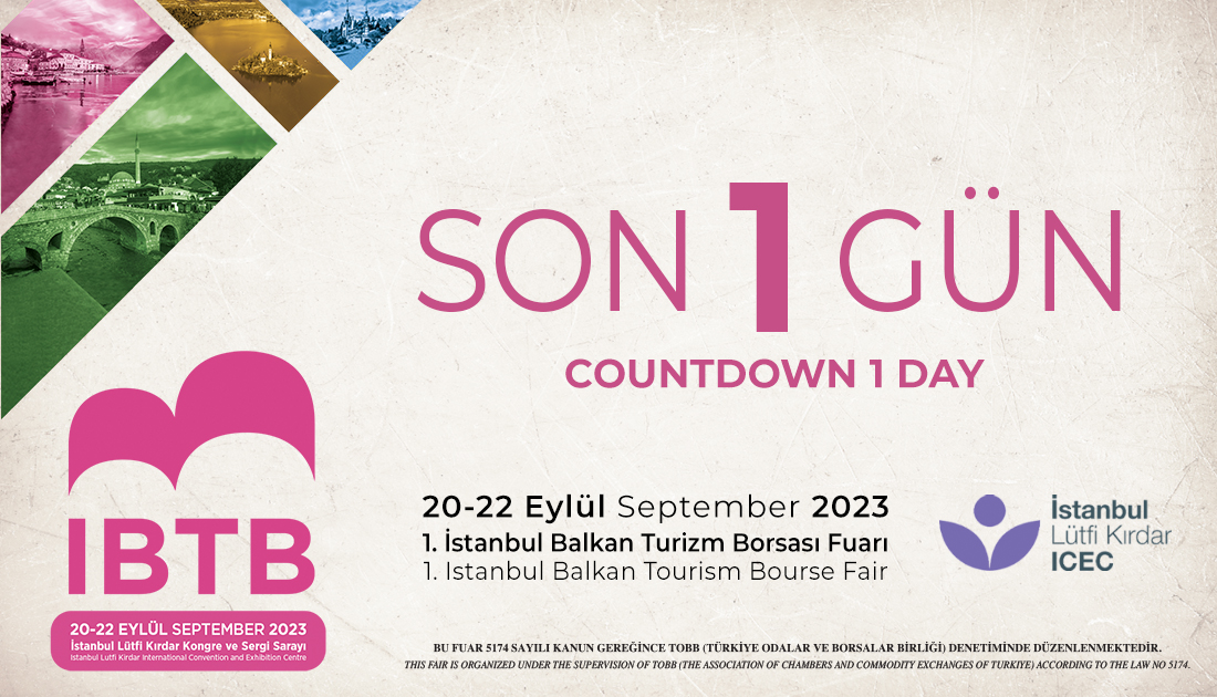 1.İstanbul Balkan Turizm Borsası Fuarı YARIN saat 10:30’da Resmi Açılış Töreni ile kapılarını açıyor!

Turizm profesyonellerini fuarımıza bekliyoruz…

Fuar alanı: Lütfi Kırdar Uluslararası Kongre ve Sergi Sarayı
Fuar ziyaret saatleri: 10.00-18.00

#ibtbfuarı #ibtbfair
