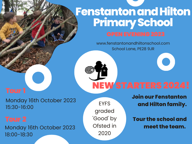 NEW RECEPTION CLASS - SEPTEMBER 2024 We will be holding an Open Evening on 16th October for parents/carers of children due to start school in September 2024. Come along and find out all about us! Children welcome to attend! Please share this message within the community!! 👍