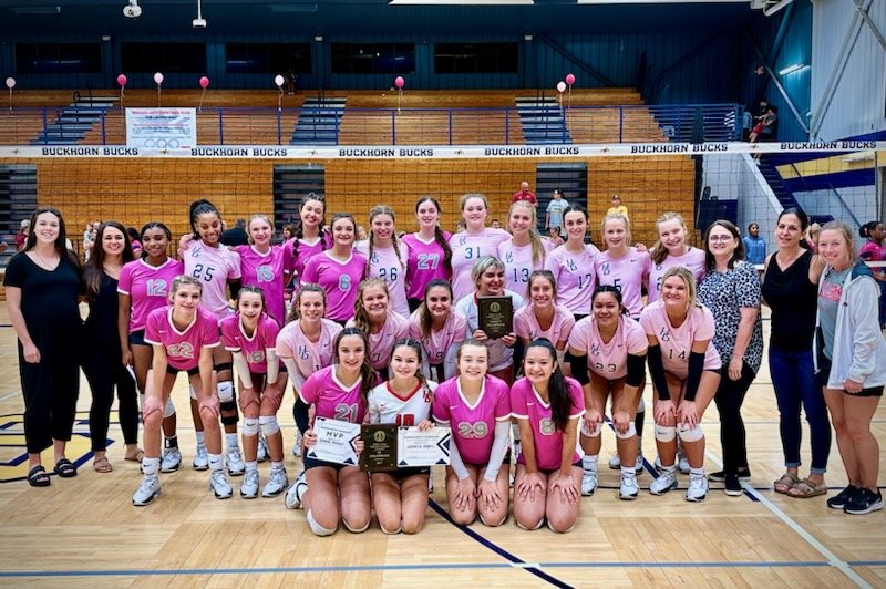 What a great night of volleyball! 25 girls, 4 coaches, 1 trainer, 2 championships! You get your money's worth when you come to an HGHS vs BHS match and tonight you also got 2 championships!