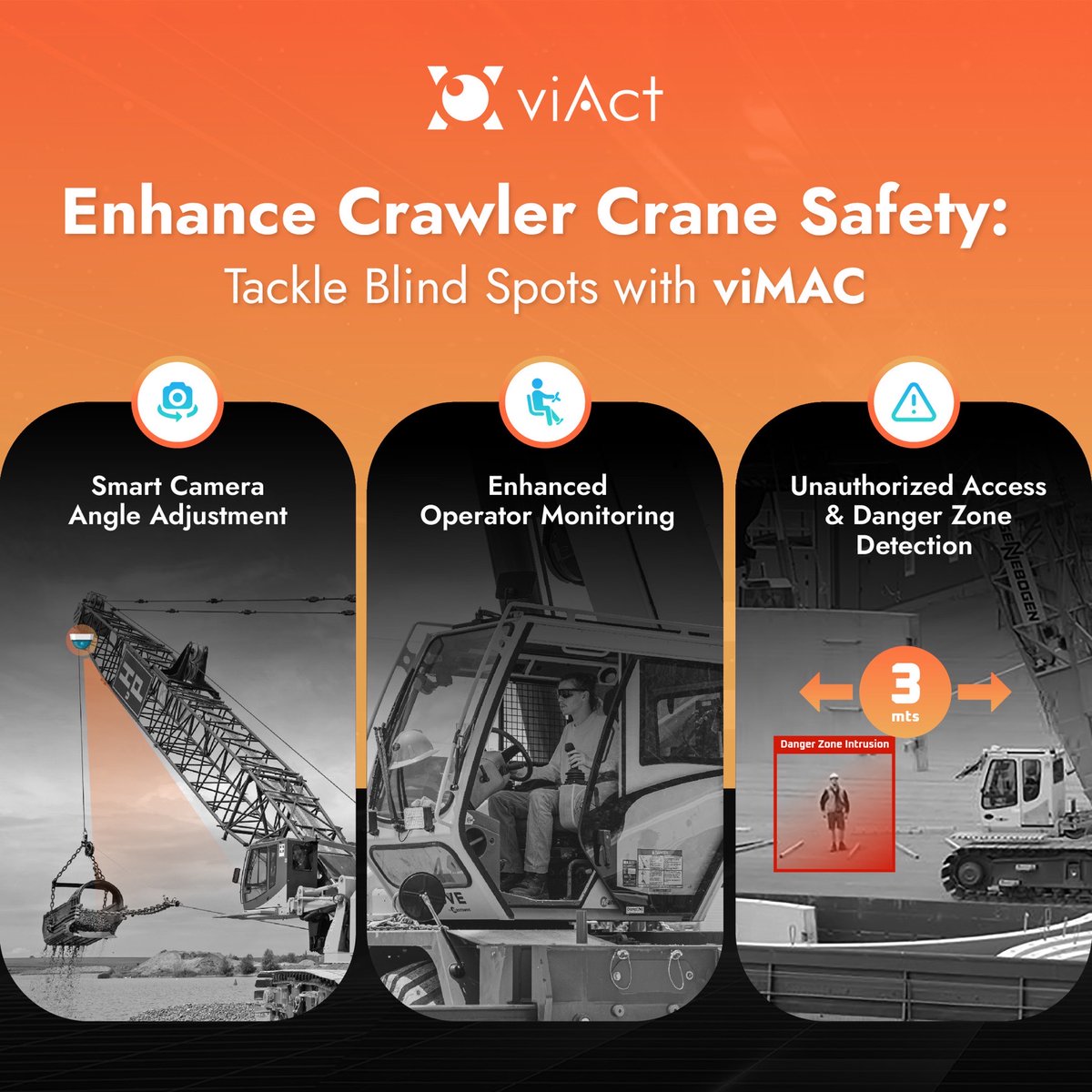 AiViact's tweet photo. In the world of construction, every move counts, and safety is paramount.
Discover how viAct's 𝐀𝐈 𝐩𝐨𝐰𝐞𝐫𝐞𝐝 𝐬𝐚𝐟𝐞𝐭𝐲 𝐦𝐨𝐧𝐢𝐭𝐨𝐫𝐢𝐧𝐠 𝐬𝐲𝐬𝐭𝐞𝐦 𝐟𝐨𝐫 𝐦𝐚𝐜𝐡𝐢𝐧𝐞𝐫𝐲 - 𝐯𝐢𝐌𝐀𝐂 is ensuring crawler crane safety: https://t.co/kmIvlKG4UM
#viAct #viMAC #AI https://t.co/OgvrMzXqnH