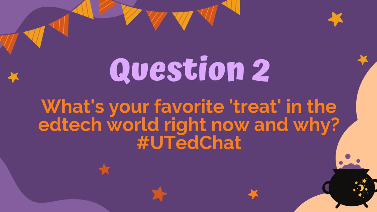 KBeddes's tweet photo. Q2: What's your favorite 'treat' in the edtech world right now and why? #UTedChat https://t.co/QZHRPjb5HX