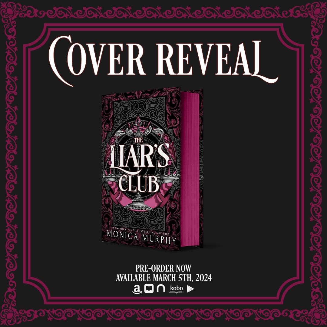 @MsMonicaMurphy has revealed the gorgeous cover for The Liar's Club, releasing March 5, 2024!

Pre-order today on all platforms!
Amazon: bit.ly/3PUY5gA

#YoungAdultRomance #Thriller #Angsty #AntiHero #BadBoyGoodGirl #Bully #HeroineinDanger #BoyObsessed