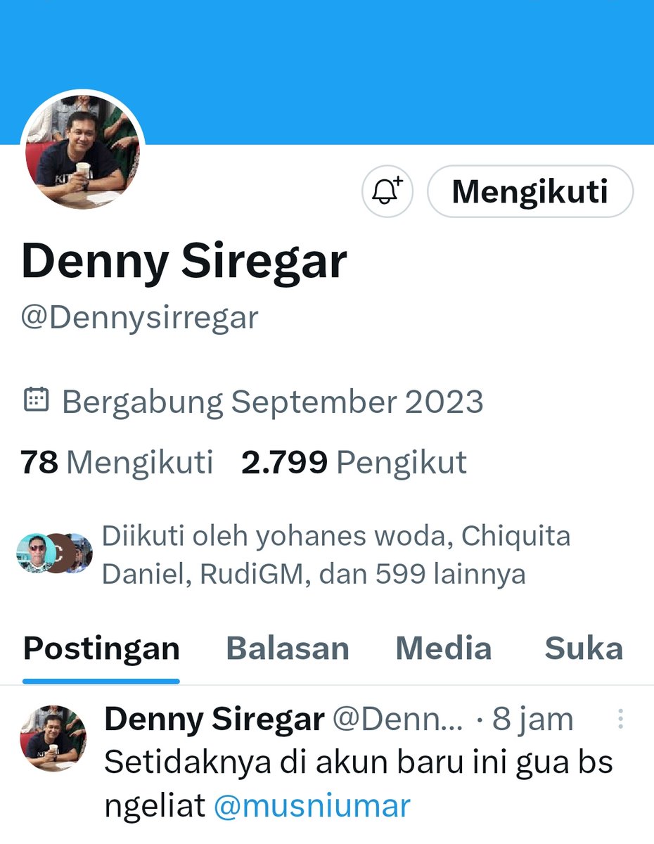 Aku follow bang DS karena narasi2nya simbol perlawanan pada intoleransi..  

Kalau kalian setuju dgn ku..bantu repost ya...

Yg udah Repost.. nanti agak siangan aku akan Folback kalian

Follow bang DS ya
               👇
<a href="/Dennysirregar/">Denny Siregar</a>