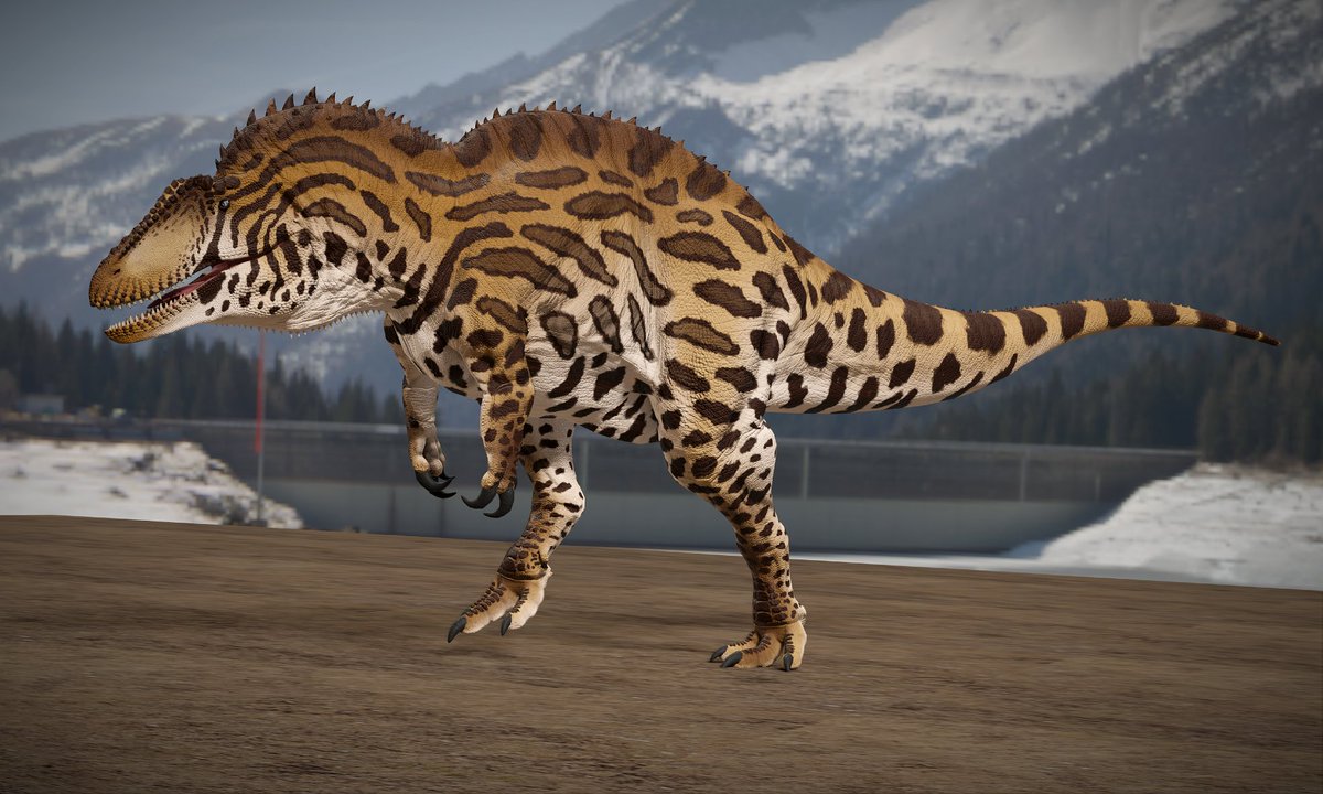 Welcome a new skin for the Absentia Acrocanthosaur, Ocelot! A community skin art contest skin created by @Dejonosaur , and conceptualized by Zelios. 

#Blender #Dinosaur #Dinosaurs #Render #Skin #PathofTitans #Mod #Modding